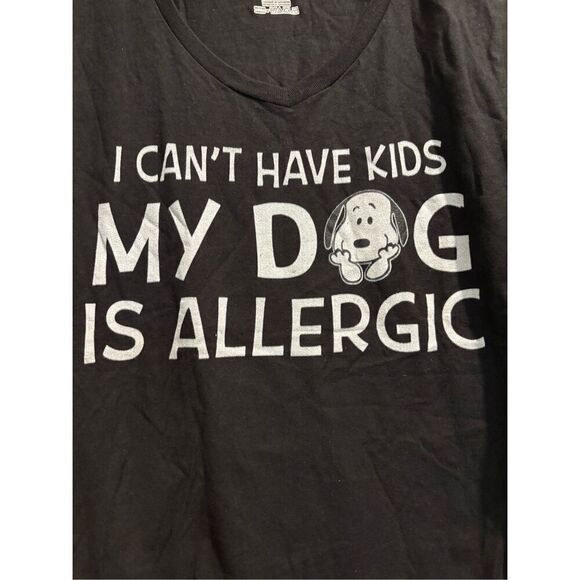 I Can't Have Kids, My Dog is Allergic Women's V-neck size Medium - Picture 2 of 2